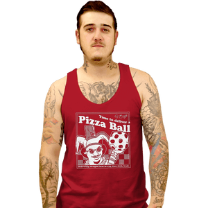 Daily_Deal_Shirts Tank Top, Unisex / Small / Red Pizza Ball