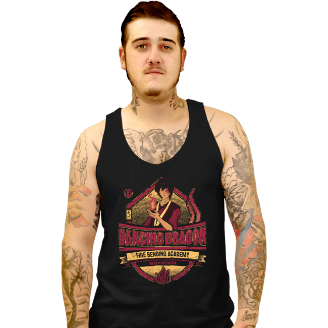 Daily_Deal_Shirts Tank Top, Unisex / Small / Black Dancing Dragon