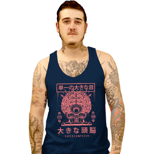 Daily_Deal_Shirts Tank Top, Unisex / Small / Navy Huge Brain