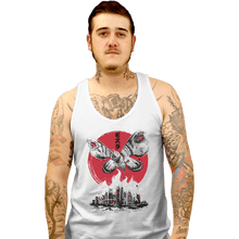 Load image into Gallery viewer, Shirts Tank Top, Unisex / Small / White Giant Moth Attack Sumi-e

