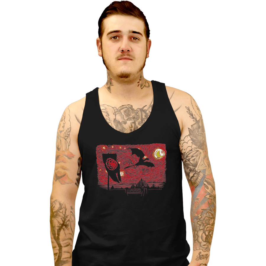 Shirts Tank Top, Unisex / Small / Black Starry Dragon