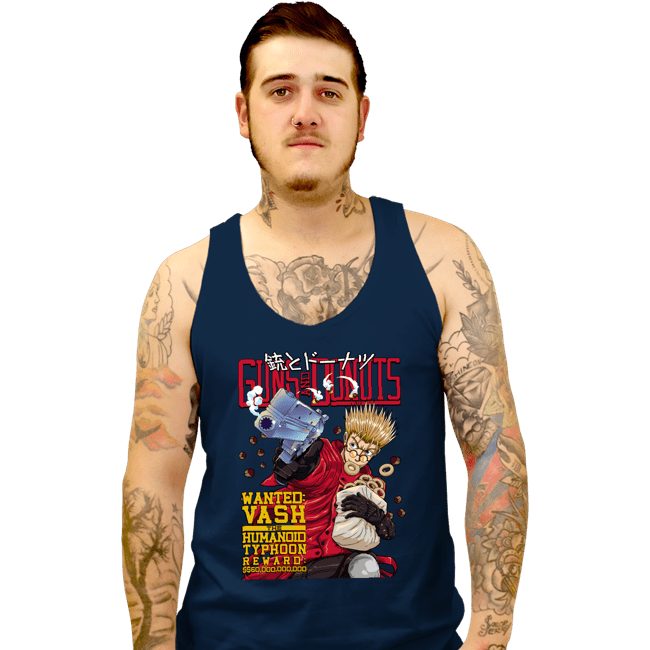 Daily_Deal_Shirts Tank Top, Unisex / Small / Navy Guns And Donuts