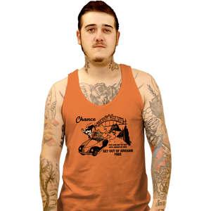 Secret_Shirts Tank Top, Unisex / Small / Orange Get Out Of Arkham Card