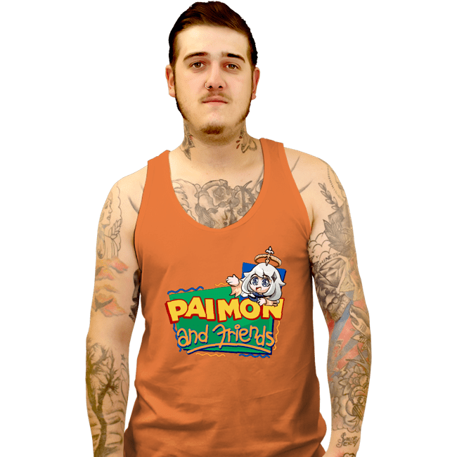 Secret_Shirts Tank Top, Unisex / Small / Orange Paimon And Friends!