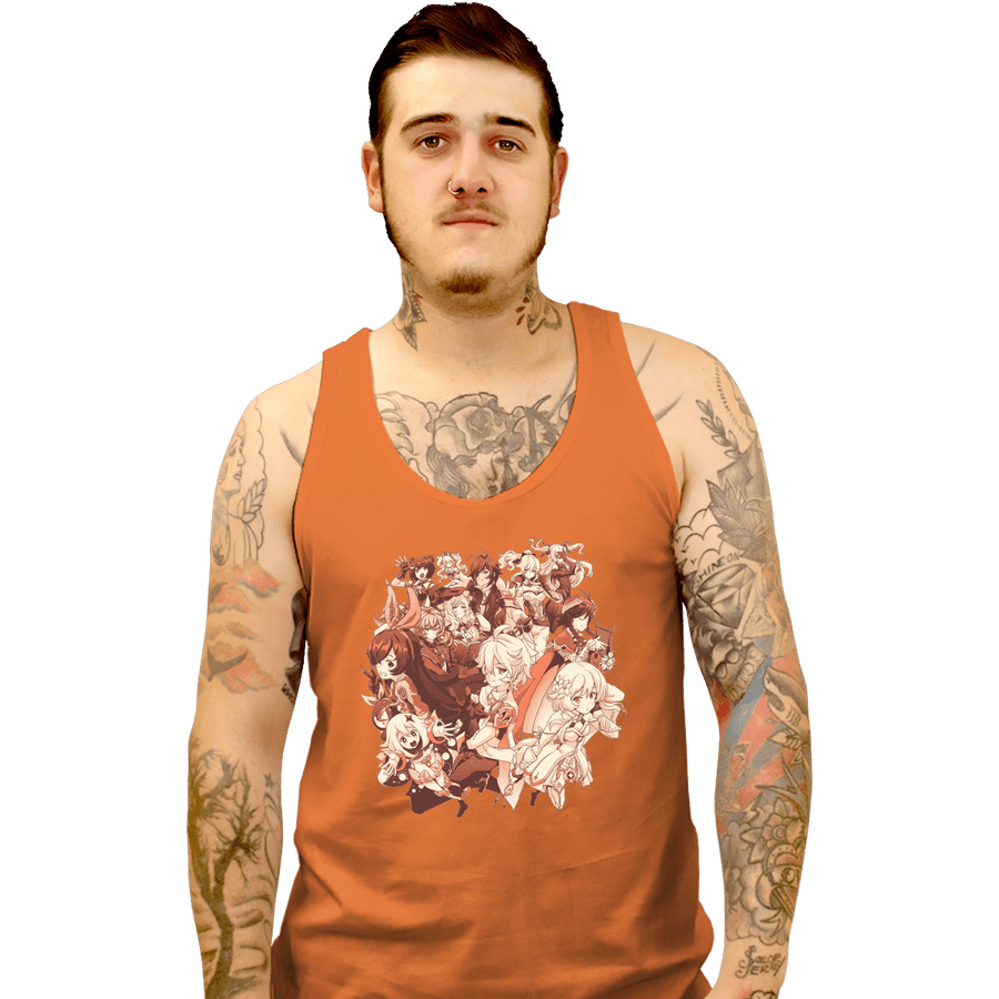 Shirts Tank Top, Unisex / Small / Orange Genshin Impact