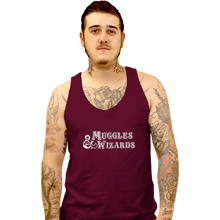 Load image into Gallery viewer, Secret_Shirts Tank Top, Unisex / Small / Maroon Muggles And Wizards
