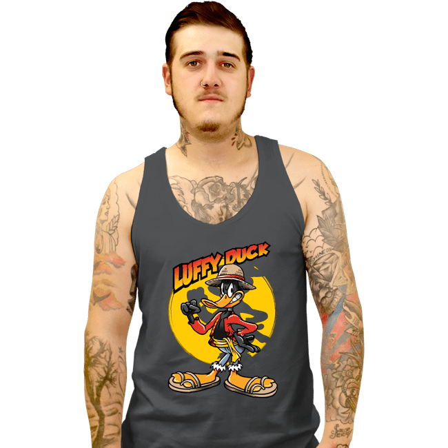 Daily_Deal_Shirts Tank Top, Unisex / Small / Charcoal Luffy Duck