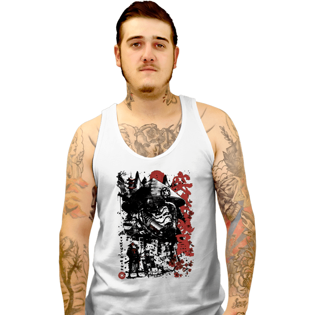 Daily_Deal_Shirts Tank Top, Unisex / Small / White Trooper Samurai