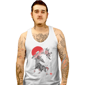 Shirts Tank Top, Unisex / Small / White Battle In Death Mountain Sumi-e