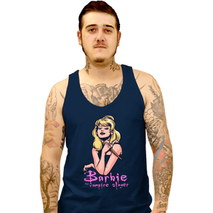 Daily_Deal_Shirts Tank Top, Unisex / Small / Navy Barbie The Vampire Slayer