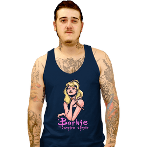 Daily_Deal_Shirts Tank Top, Unisex / Small / Navy Barbie The Vampire Slayer