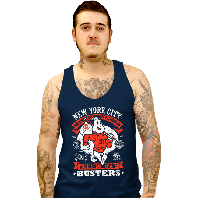 Daily_Deal_Shirts Tank Top, Unisex / Small / Navy NYC Busters