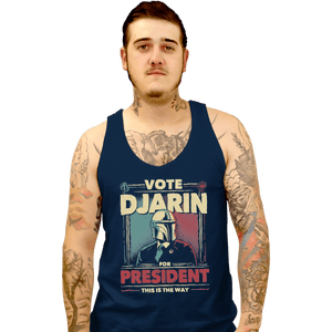 Shirts Tank Top, Unisex / Small / Navy Djarin For President