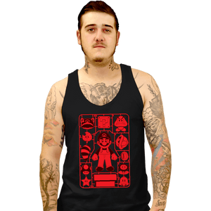 Daily_Deal_Shirts Tank Top, Unisex / Small / Black Mario Model Sprue