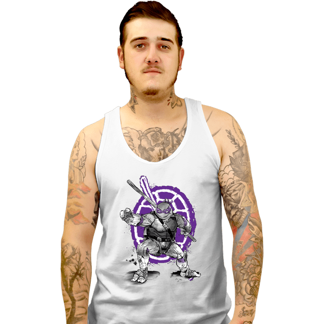Daily_Deal_Shirts Tank Top, Unisex / Small / White Donatello Sumi-e