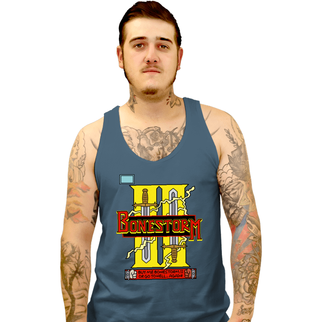 Daily_Deal_Shirts Tank Top, Unisex / Small / Indigo Blue Bonestorm II