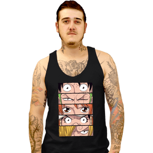 Daily_Deal_Shirts Tank Top, Unisex / Small / Black Straw Hat Eyes