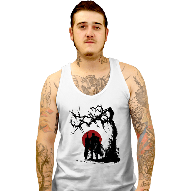 Shirts Tank Top, Unisex / Small / White Black Swordsman Under The Sun