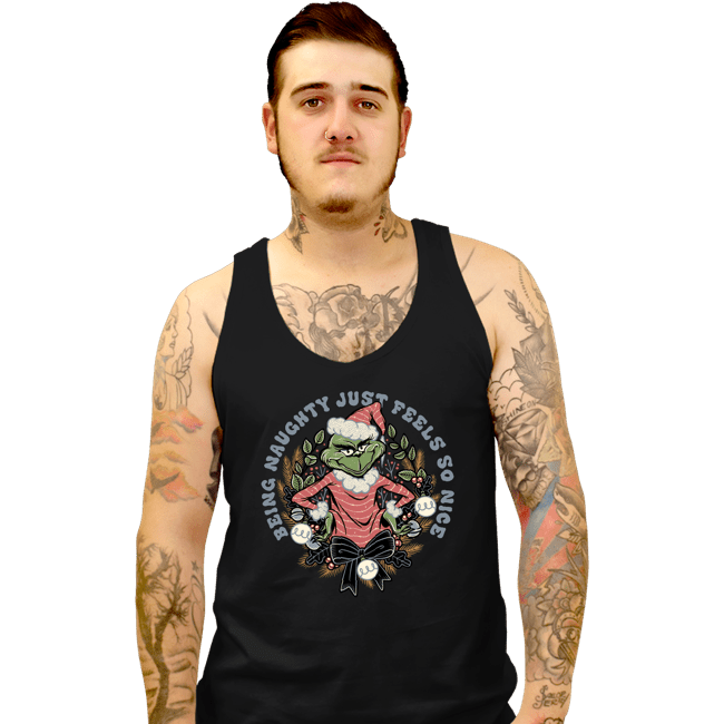Daily_Deal_Shirts Tank Top, Unisex / Small / Black Naughty Grinch