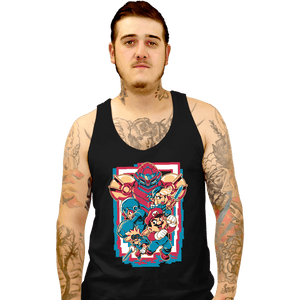 Daily_Deal_Shirts Tank Top, Unisex / Small / Black Retro Heroes