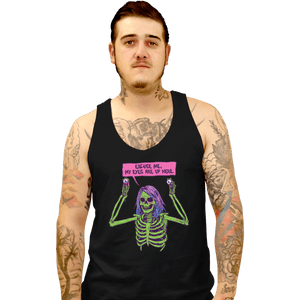 Shirts Tank Top, Unisex / Small / Black My Eyes Are Up Here