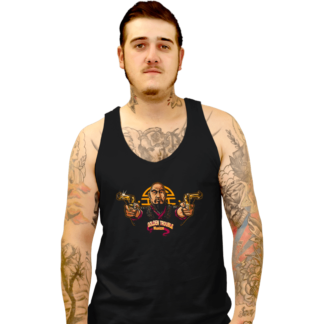 Shirts Tank Top, Unisex / Small / Black Golden Trouble Maker