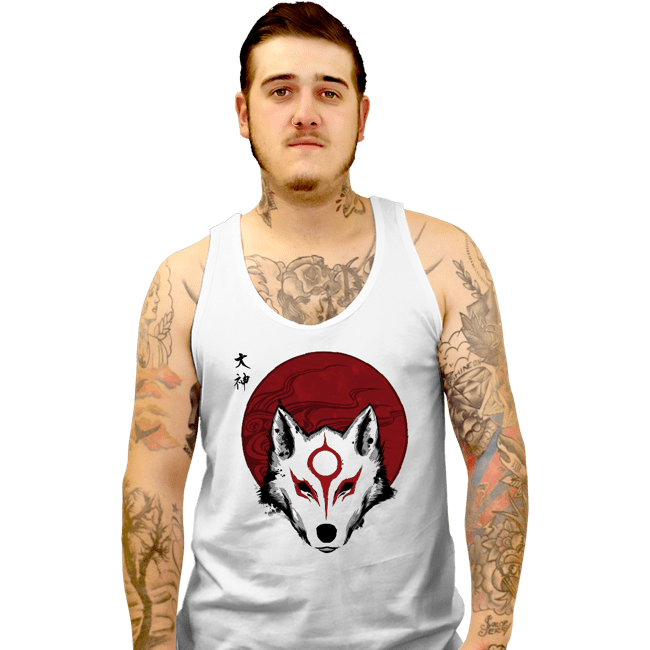 Shirts Tank Top, Unisex / Small / White Red Sun God