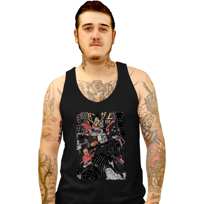Daily_Deal_Shirts Tank Top, Unisex / Small / Black Gundam Heavyarms