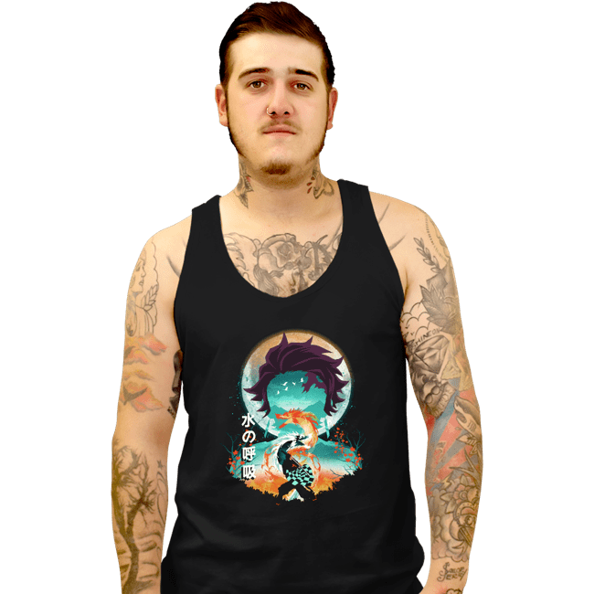 Daily_Deal_Shirts Tank Top, Unisex / Small / Black Demon Tanjiro