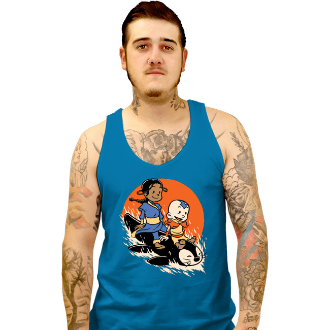 Secret_Shirts Tank Top, Unisex / Small / Sapphire Penguin Sledding!