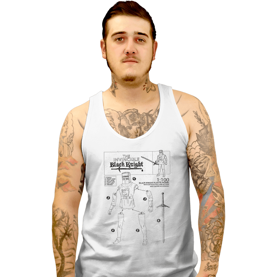 Shirts Tank Top, Unisex / Small / White The Invincible Black Knight