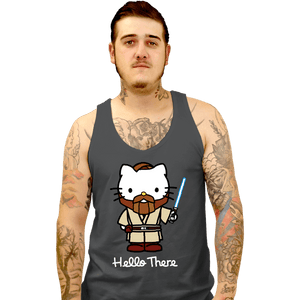 Daily_Deal_Shirts Tank Top, Unisex / Small / Charcoal Obi Kitty