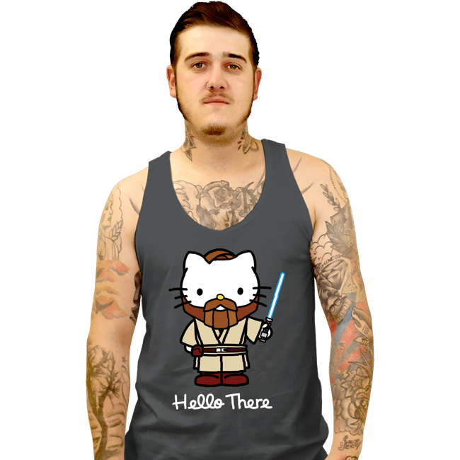 Daily_Deal_Shirts Tank Top, Unisex / Small / Charcoal Obi Kitty