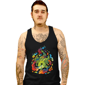 Shirts Tank Top, Unisex / Small / Black Rainbow Dragon