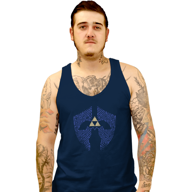 Shirts Tank Top, Unisex / Small / Navy Triforce Labyrinth