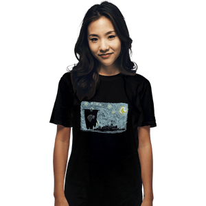 Shirts T-Shirts, Unisex / Small / Black Starry DireWolf
