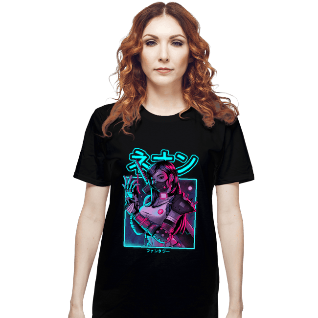 Shirts T-Shirts, Unisex / Small / Black Neon Fantasy VII