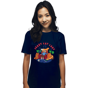 Secret_Shirts T-Shirts, Unisex / Small / Navy Crazy Cat Lady