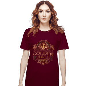 Shirts T-Shirts, Unisex / Small / Maroon Golden Hall Pilsner