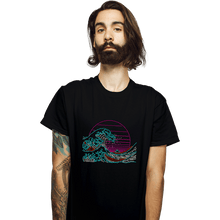 Load image into Gallery viewer, Shirts T-Shirts, Unisex / Small / Black Great Neon Wave
