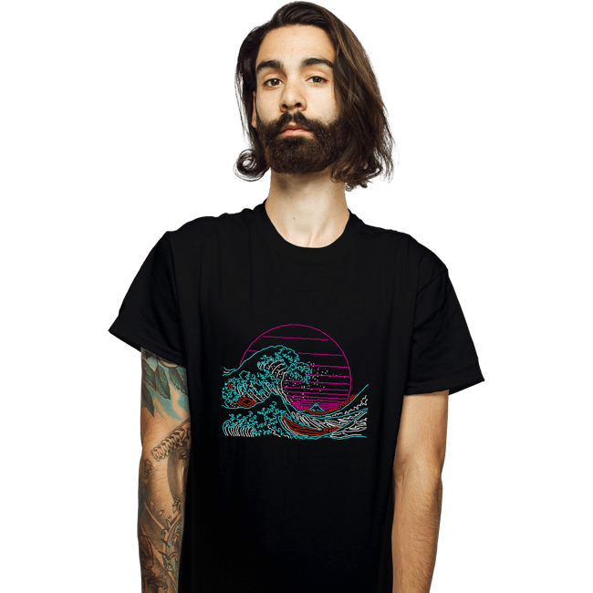 Shirts T-Shirts, Unisex / Small / Black Great Neon Wave