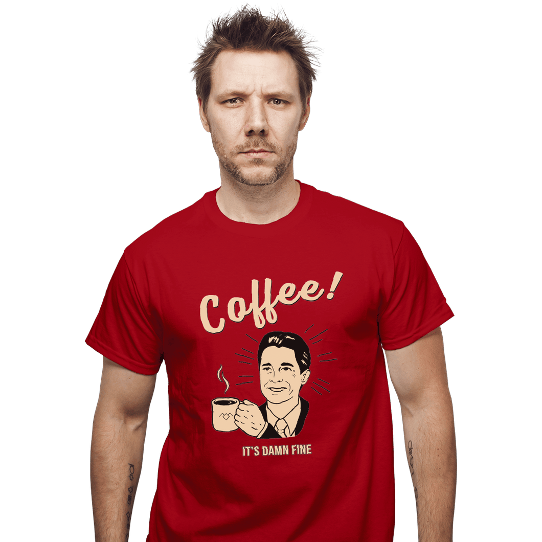Shirts T-Shirts, Unisex / Small / Red It's damn Fine Coffee