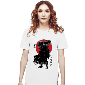 Daily_Deal_Shirts T-Shirts, Unisex / Small / White Black Swordsman Sumi-e