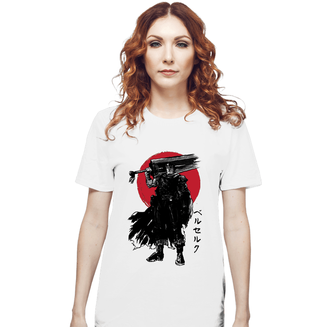 Daily_Deal_Shirts T-Shirts, Unisex / Small / White Black Swordsman Sumi-e