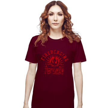 Shirts T-Shirts, Unisex / Small / Maroon Fire Bending