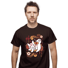 Load image into Gallery viewer, Last_Chance_Shirts T-Shirts, Unisex / Small / Dark Chocolate Floral Wolf Spirit
