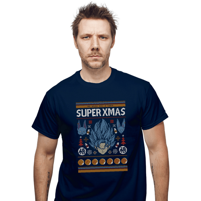 Shirts T-Shirts, Unisex / Small / Navy Super Xmas