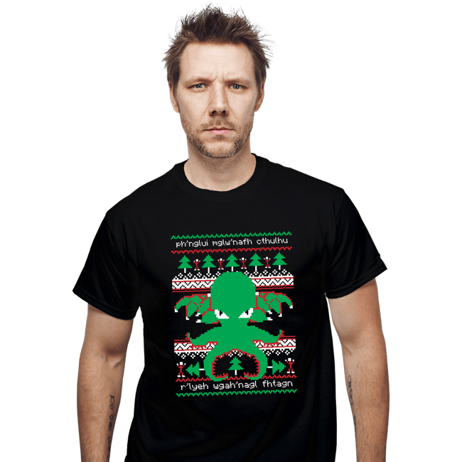 Shirts T-Shirts, Unisex / Small / Black Cthulhu Cultist Christmas