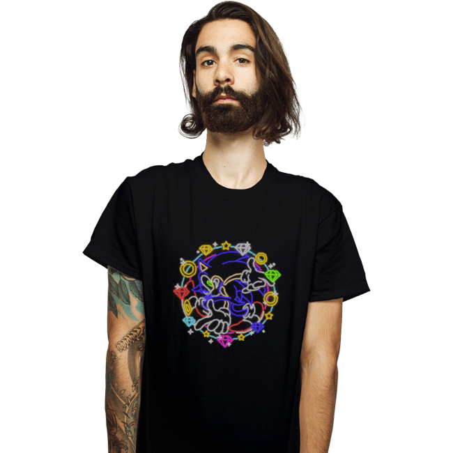 Shirts T-Shirts, Unisex / Small / Black Neon Sonic
