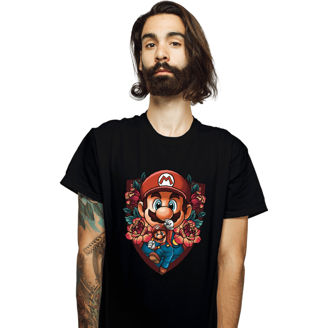 Secret_Shirts T-Shirts, Unisex / Small / Black Mario Crest